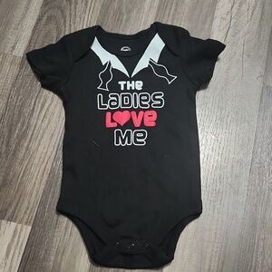 The Ladies Love Me Onesie Black  / Red 3-6 Months Have matching Sibling Shirt 2T